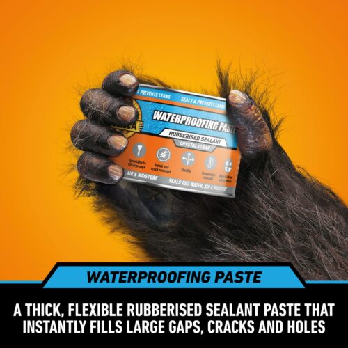 Gorilla Waterproofing Paste (Clear) – 100% Waterproof Flexible Gap-Filling Sealant for Cracks, Holes & Repairs 6 Gorilla Waterproofing Paste (Clear) – 100% Waterproof Flexible Gap-Filling Sealant for Cracks, Holes & Repairs