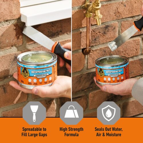 Gorilla Waterproofing Paste (Clear) – 100% Waterproof Flexible Gap-Filling Sealant for Cracks, Holes & Repairs 9 Gorilla Waterproofing Paste (Clear) – 100% Waterproof Flexible Gap-Filling Sealant for Cracks, Holes & Repairs