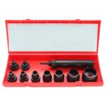 Maun Wad Punch Set with Centre Punch (Metric, 5-32mm) – 9 Precision Hollow Punches for Gaskets, Leather & Rubber
