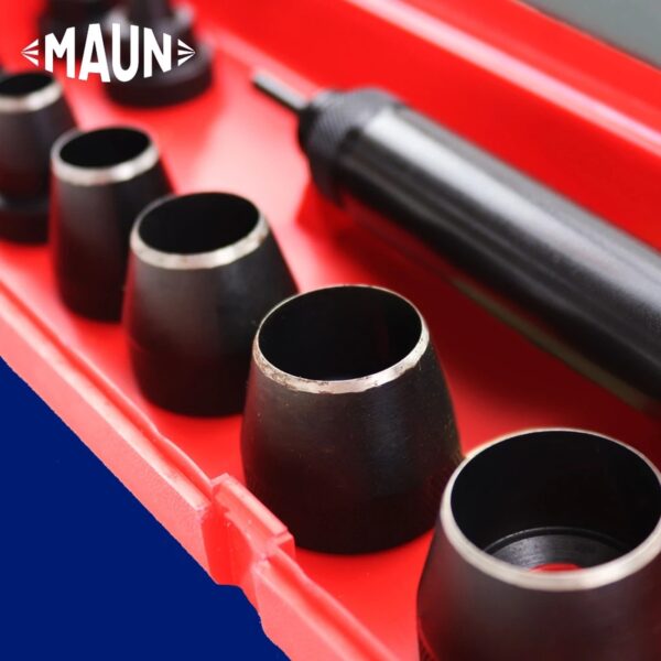 Maun Wad Punch Set with Centre Punch (Imperial, 1/4"-1") – 9 Precision Hollow Punches for Gaskets, Leather & Rubber 3 Maun Wad Punch Set with Centre Punch (Imperial, 1/4″-1″) – 9 Precision Hollow Punches for Gaskets, Leather & Rubber