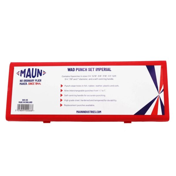 Maun Wad Punch Set with Centre Punch (Imperial, 1/4"-1") – 9 Precision Hollow Punches for Gaskets, Leather & Rubber 4 Maun Wad Punch Set with Centre Punch (Imperial, 1/4″-1″) – 9 Precision Hollow Punches for Gaskets, Leather & Rubber