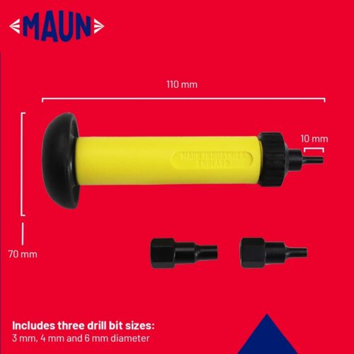 Maun Paper Punch Drill Set (3mm, 4mm & 6mm Bits) – Precision Multi-Sheet Hole Punch for Paper, Card, Fabric & Craft 7 Maun Paper Punch Drill Set (3mm, 4mm & 6mm Bits) – Precision Multi-Sheet Hole Punch for Paper, Card, Fabric & Craft