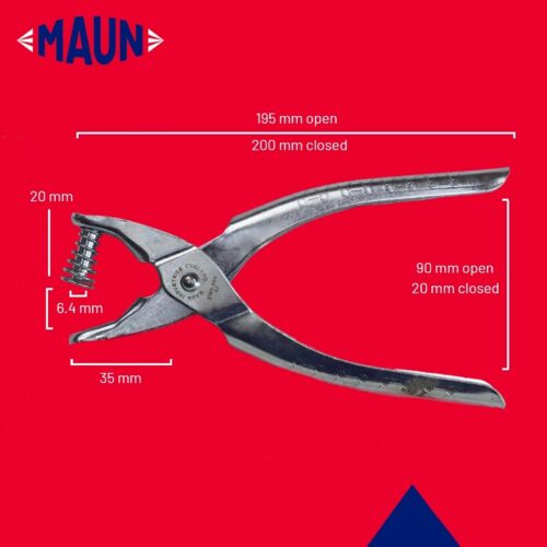 Maun Hole Punch Pliers for Stationers 6.4mm – Heavy Duty Single Hole Punch for Paper, Card, Office & Craft Work
