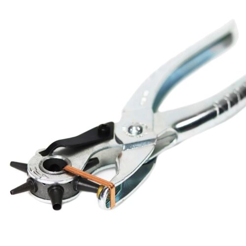 Maun Revolving Leather Hole Punch Pliers 210mm (2-4.8mm) – 6-Size Rotary Punch for Leather, Belts, Canvas & Craft Work