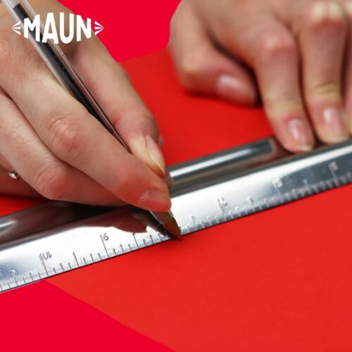 Maun Metal Safety Rule 12″ (Imperial/Metric) – Stainless Steel M-Shaped Cutting Ruler for Craft, Model Making & Design