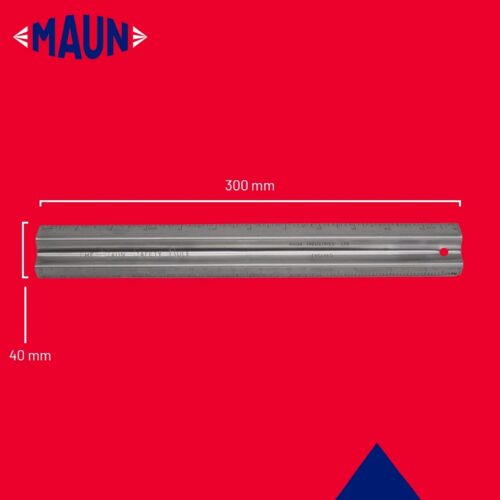 Maun Metal Safety Rule 12″ (Imperial/Metric) – Stainless Steel M-Shaped Cutting Ruler for Craft, Model Making & Design