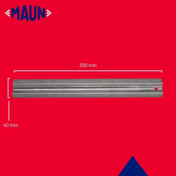 Maun Metal Safety Rule 12″ (Imperial/Metric) – Stainless Steel M-Shaped Cutting Ruler for Craft, Model Making & Design