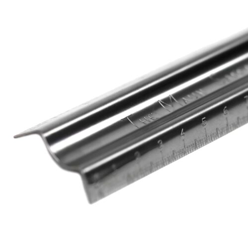 Maun Metal Safety Rule 300mm (Metric) – Stainless Steel M-Shaped Cutting Ruler for Craft, Model Making & Design
