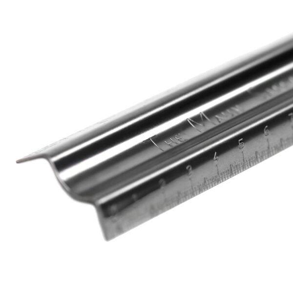 Maun Metal Safety Rule 300mm (Metric) – Stainless Steel M-Shaped Cutting Ruler for Craft, Model Making & Design