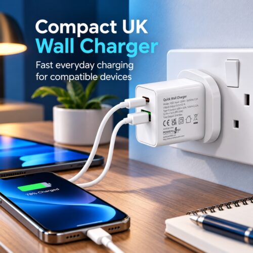 PowerPlus 20W USB Plug-In Wall Charger (White, UK 3-Pin, Ref. 9163) – USB-C PD Fast Charging & USB-A Port for Phones & Tablets 14 PowerPlus 20W USB Plug-In Wall Charger (White, UK 3-Pin, Ref. 9163) – USB-C PD Fast Charging & USB-A Port for Phones & Tablets - Image 5