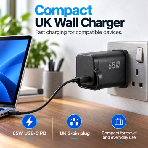 PowerPlus 65W USB-C Wall Charger (Black, UK 3-Pin, Ref. 9194) – GaN PD Fast Charging Plug for Laptops, Phones & Tablets 14 PowerPlus 65W USB-C Wall Charger (Black, UK 3-Pin, Ref. 9194) – GaN PD Fast Charging Plug for Laptops, Phones & Tablets - Image 5